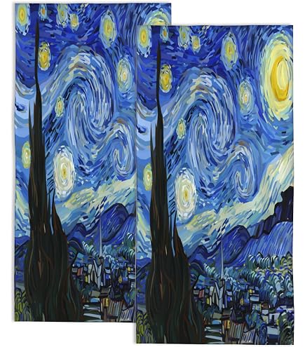 Amazon｜LIVEFUN ファン・ゴッホ 星月夜 バスマット 油絵 抽象アート
